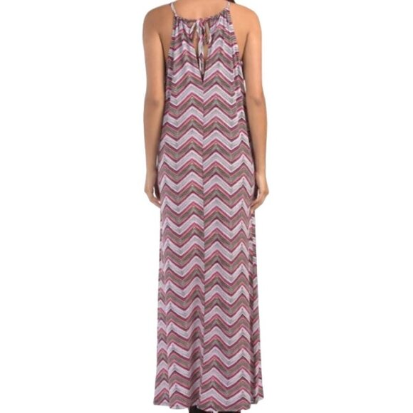 Trina Turk Milian 2 Chevron Maxi Dress Purple Women's XS Preppy Beach Summer - Picture 2 of 14